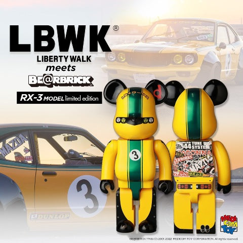 Bearbrick Medicom Toy x LBWK LIBERTY WALY meets SAVANNA RX-3 model limited edition BE@RBRICK Livanna-kun 1000%