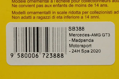 1:43 SPARK SB388 Mercedes AMG GT3 Madpanda Motorsport SPA 24h 2020 #90 model car