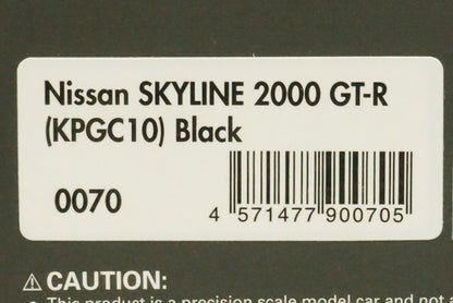 1:43 ignition model IG0070 Nissan Skyline 2000 GT-R (KPGC10) Black