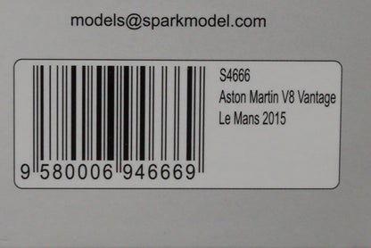 1:43 SPARK S4666 Aston Martin V8 Vantage Le Mans 2015 #97 D.Turner-S.Mucke-R.Bell