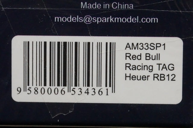 1:43 SPARK AM33SP1 Red Bull Racing TAG Heuer RB12 2nd Silverstone GP M.Verstappen 2016 #33