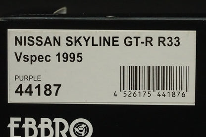 1:43 EBBRO 44187 Nissan Skyline GT-R R33 V Spec 1995 Purple