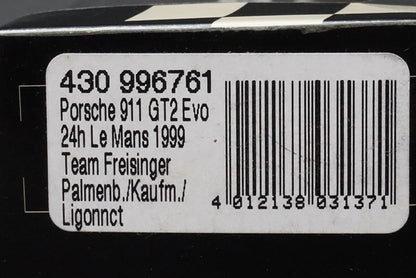 1:43 MINICHAMPS 430996761 Porsche 911 GT2 Evo Le Mans 24h Team Freisinger 1999 #61 Palmenb/Kaufm/Ligonnct model car