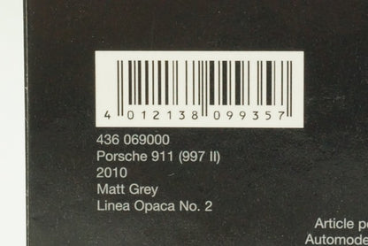 1:43 MINICHAMPS 436069000 Porsche 911 997 II 2010 Matt Gray Linea Opaca No.2