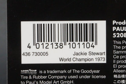 1:43 MINICHAMPS 436730005 Tyrrell Ford 006 J.Stewart German GP Winner 1973 #5 World Champion