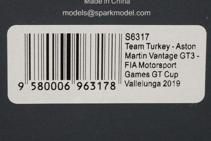 1:43 SPARK S6317 Aston Martin Vantage GT3 FIA GT Cup Vallelunga 2019 #1