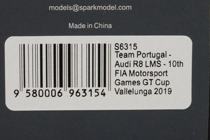 1:43 SPARK S6315 Audi R8 LMS GT3 FIA Motorsport Games GT Cup Vallelunga 2019 #99