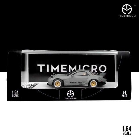 TM Time Micro 1:64 Mazda RX-7 Rocket Bunny Gray model car