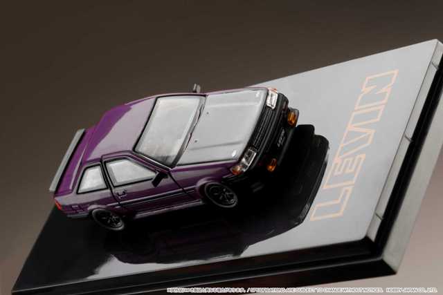 HJ641035CP Hobby JAPAN 1:64 Toyota Corolla Levin 2door AE86 Carbon Bonnet Purple / Black Custom Color