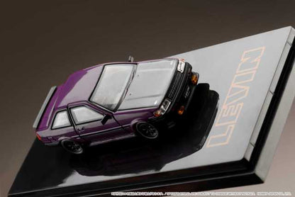 HJ641035CP Hobby JAPAN 1:64 Toyota Corolla Levin 2door AE86 Carbon Bonnet Purple / Black Custom Color