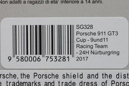 1:43 SPARK SG328 Porsche 911 GT3 Cup 9und11 Racing Team Nurburgring 24h 2017 #63