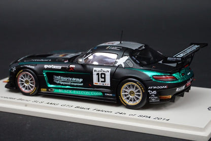 1:43 SPARK SB092 Mercedes Nenz SLS AMG GT3 Black Falcon #19 24h SPA 2014 model car