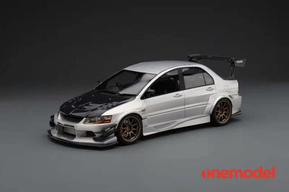 20C03-27 onemodel 1:18 Mitsubishi Voltex EVO IX Carbon Bonnet Version Silver