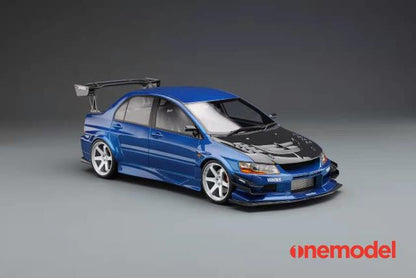 20C03-22 onemodel 1:18 Mitsubishi Voltex EVO IX Carbon Bonnet Version Blue