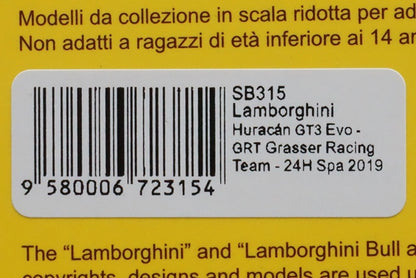 1:43 SPARK SB315 Lamborghini Huracan GT3 EVO GRT Grasser Racing Team SPA 24h 2019 #19