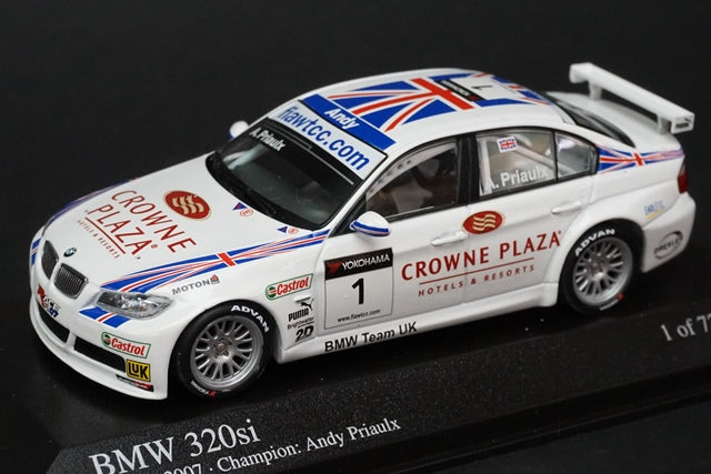 1:43 MINICHAMPS 400072601 BMW 320si BMW Team UK WTCC Porto Champion 2007 #1 A.Priaulx