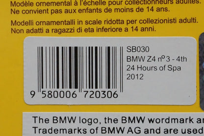 1:43 SPARK SB030 BMW Z4 SPA 24h 2012 #3 model car