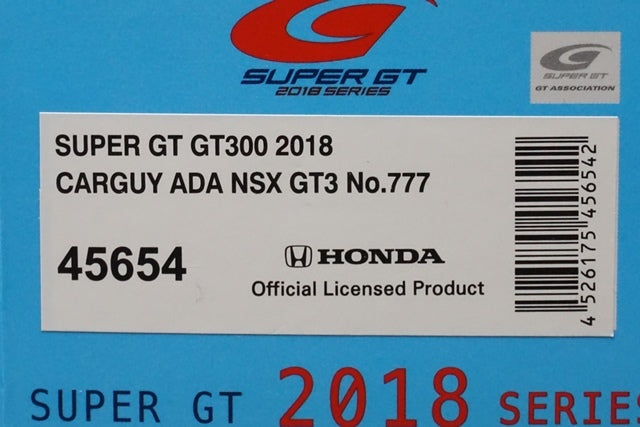 1:43 EBBRO 45654 CARGUY ADA NSX GT3 SUPER GT GT300 2018 #777 model car