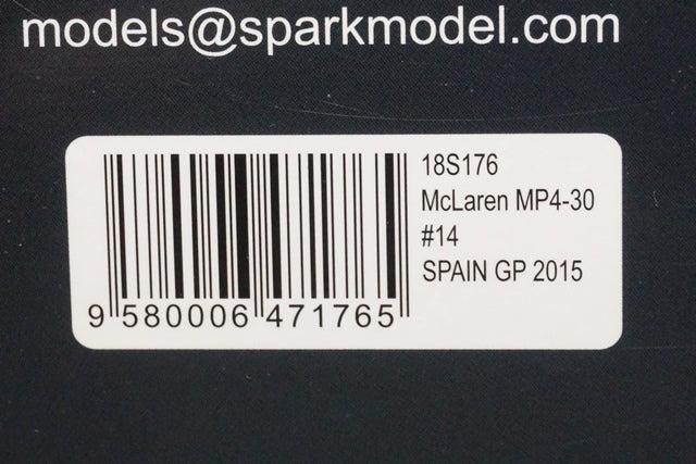 1:18 SPARK 18S176 McLaren Honda MP4-30 Spain GP F.Alonso 2015 #14