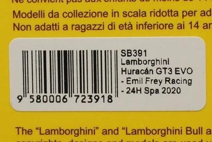 1:43 SPARK SB391 Lamborghini Huracan GT3 EVO Emil Frey Racing SPA 24h 2020 #163