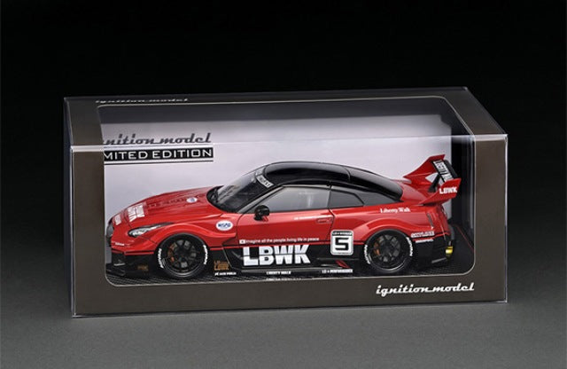 IG2855 ignition model 1:18 LB-Silhouette WORKS GT Nissan 35GT-RR Red/Black #5 With Engine