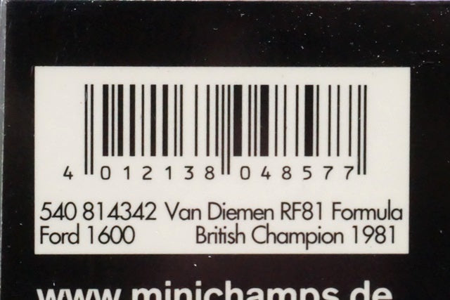 1:43 MINICHAMPS 540814342 Van Diemen RF81 Formula Ford 1600 A.Senna British Champion 1981 #42 ASC No.19