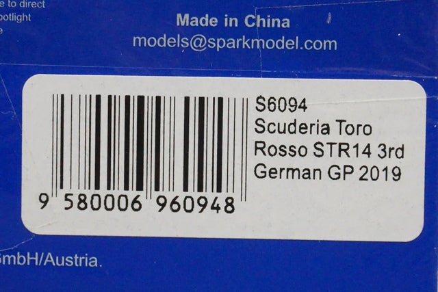 1:43 SPARK S6094 Scuderia Toro Rosso STR14 3rd German GP D. Kvyat 2019 #26