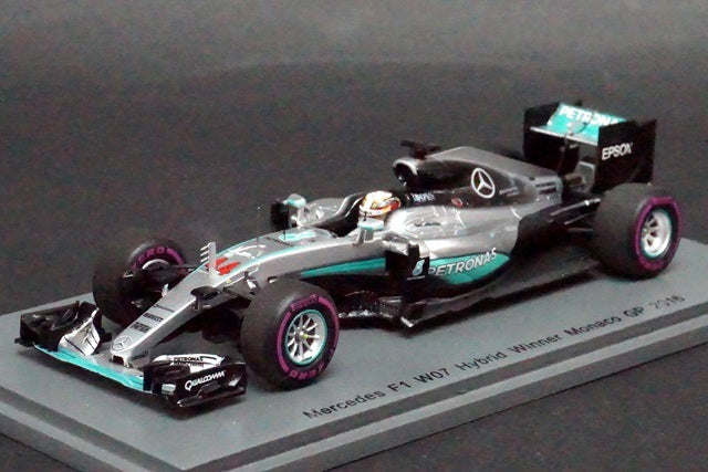 1:43 SPARK S5001 Mercedes F1 W07 Hybrid Monaco GP 2016 Winner #44 L.Hamilton