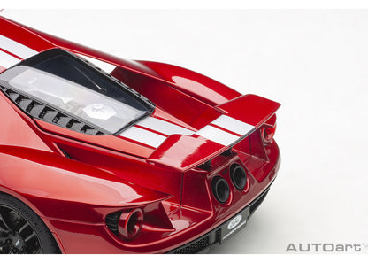 72943 AUTOart 1:18 Ford GT 2017 Metallic Red/Silver Stripe model cars