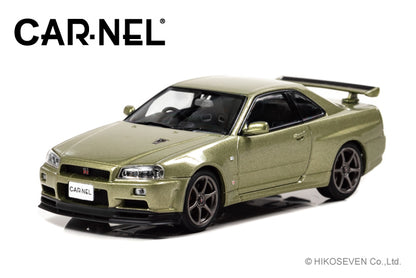 CN430203 CAR-NEL 1:43 Nissan Skyline GT-R V spec II Nur BNR34 2002 Millennium Jade