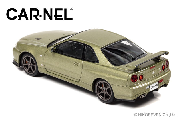 CN430203 CAR-NEL 1:43 Nissan Skyline GT-R V spec II Nur BNR34 2002 Millennium Jade