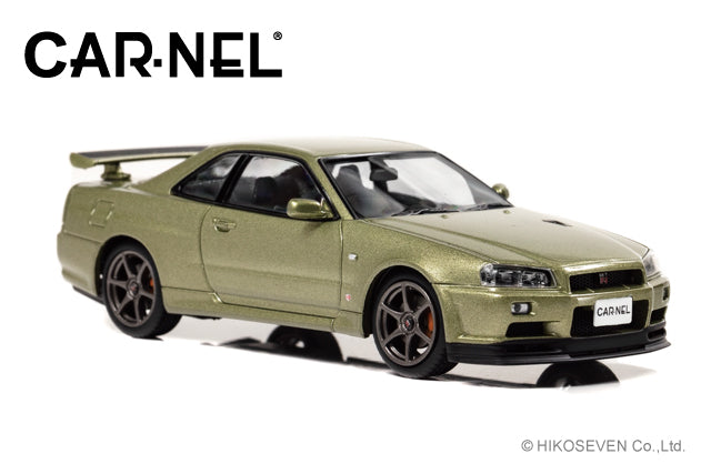 CN430203 CAR-NEL 1:43 Nissan Skyline GT-R V spec II Nur BNR34 2002 Millennium Jade