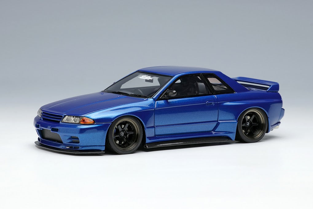 EM412C MakeUp EIDOLON 1:43 Nissan Garage Active Skyline GT-R Wide Body (RC-VI Wheel) Bayside Blue