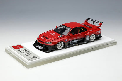 LB010B MakeUp EIDOLON 1:43 Nissan LB-ER34 Super Silhouette Skyline (White Wheels)