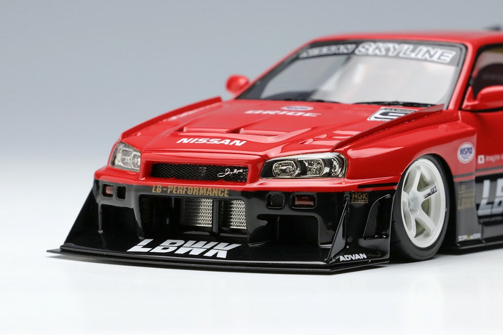 LB010B MakeUp EIDOLON 1:43 Nissan LB-ER34 Super Silhouette Skyline (White Wheels)