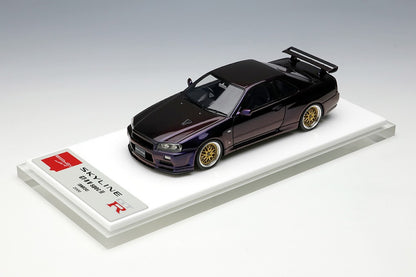 EM509E MakeUp EIDOLON 1:43 Nissan Skyline GT-R (BNR34) V-spec II 2000 (BBS LM Wheel) Midnight Purple 3