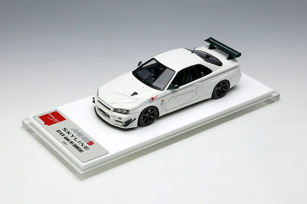 EM642 MakeUp EIDOLON 1:43 Nissan MINE'S Skyline GT-R (BNR34) V-spec N1 2021 (RAYS WHEELS)