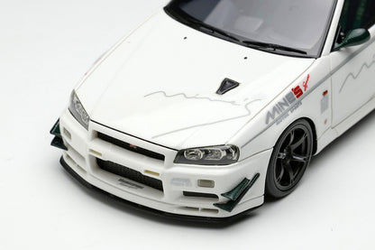 EM642 MakeUp EIDOLON 1:43 Nissan MINE'S Skyline GT-R (BNR34) V-spec N1 2021 (RAYS WHEELS)