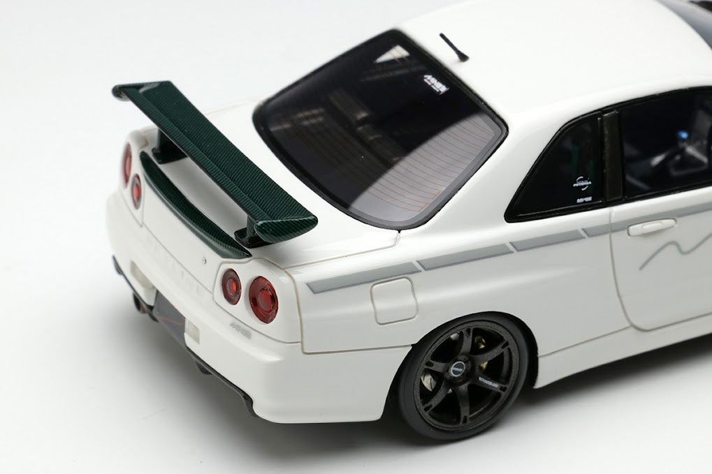 EM642 MakeUp EIDOLON 1:43 Nissan MINE'S Skyline GT-R (BNR34) V-spec N1 2021 (RAYS WHEELS)