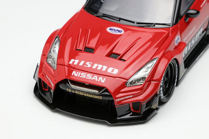 LB014A MakeUp EIDOLON 1:43 LB-Silhouette WORKS GT 35GT-RR GT Wing ver. Red/Black