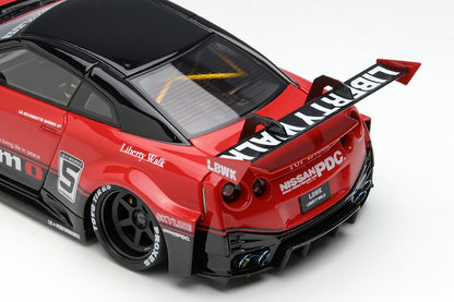 LB014A MakeUp EIDOLON 1:43 LB-Silhouette WORKS GT 35GT-RR GT Wing ver. Red/Black