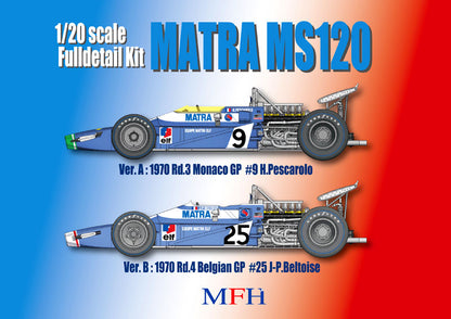 [ Back-order ] Model Factory Hiro K409 1:20 Fulldetail Kit MS120 Ver.A 1970 Rd.3 Monaco GP #9 H.Pescarolo MFH