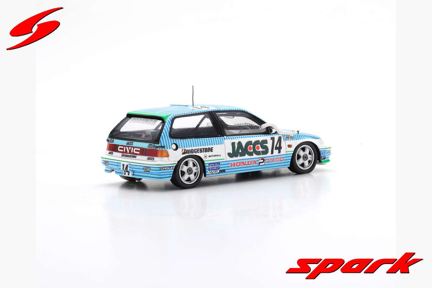 S5463 SPARK 1:43 Honda Civic EF9 #14 JTC Rd4 Sendai Hi-Land 1991 model car