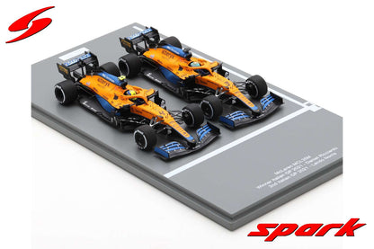 S7694 SPARK 1:43 McLaren MCL35M #3 Italian GP 2021 Win Daniel Ricciardo + #4 Italian GP 2021 2nd Lando Norris + Pit Board