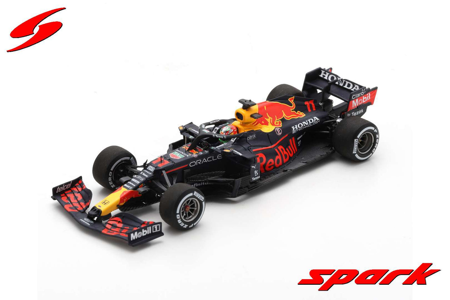 S7850 SPARK 1:43 Honda RB16B #11 Red Bull Racing Mexican G S.Perez with No.3 Board