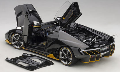 79119 AUTOart 1:18 Lamborghini Centenario Roadster Carbon Black / Yellow Accent