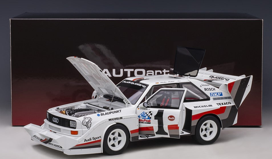 88700 AUTOart 1:18 Audi Quattro S1 1987 #1 Pikes Peak Winner Walter Rohrl