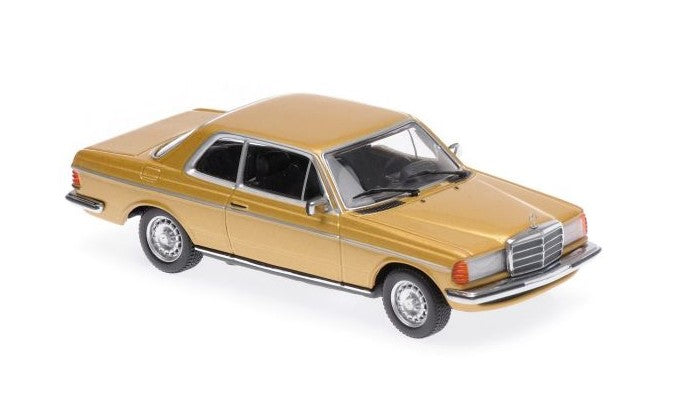 940032220 MAXICHAMPS 1:43 Mercedes Benz W123 230CE 1976 Gold Metallic model cars