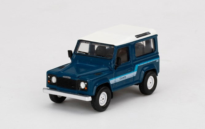 MGT00353-L TSM MINI-GT 1:64 Land Rover Defender 90 County Wagon Stratos Blue LHD