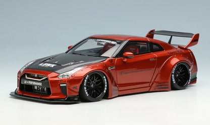 LB015C MakeUp EIDOLON 1:43 Nissan LB WORKS R35 GT-R Type 1.5 LB Shilhouette Wing Candy Orange/Black Stripe